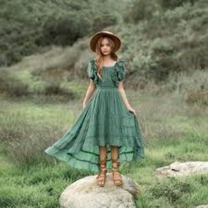 JOYFOLIE | Diana Dress in Green | Hi-Low Dress I Kids 8